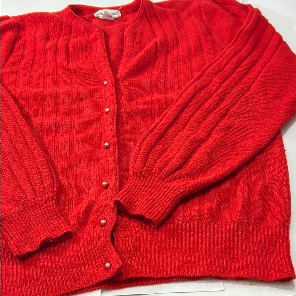 Lauren Alexandra Red Women's Cardigan Sweater - Picture 13 of 16